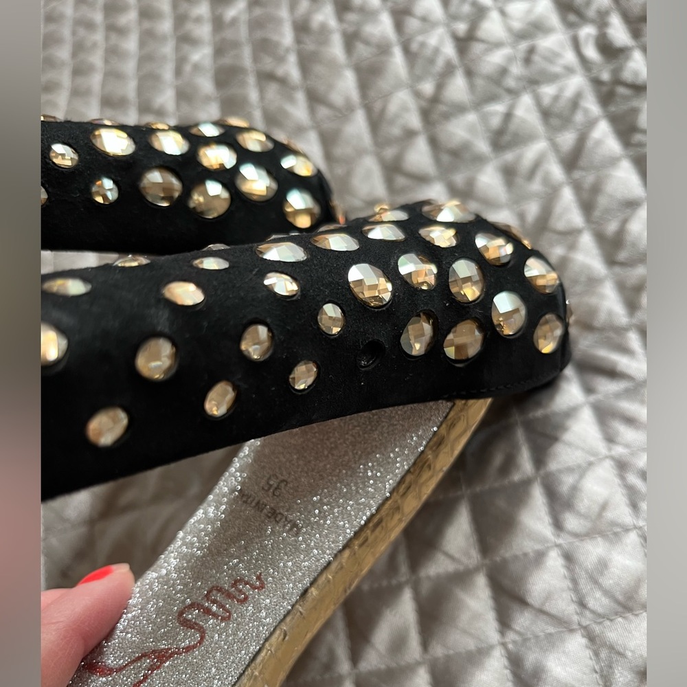 Rene Caovilla stunning evening sandals, black suede with bronze studs size 35 - Picture 4 of 4